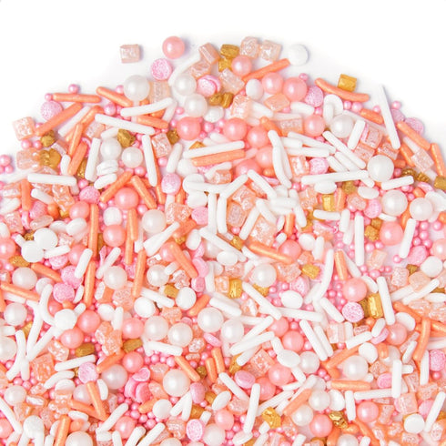 Sweets Indeed Sprinkles - Peach Rose Gold Edible Sprinkle Mix for Cake Decorations, Baking, Ice Cream, Cookies
