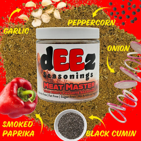 Deez Seasonings Meat Master - Premium Seasoning for Beef, Chicken, Pork, and Veggies, Bold Flavor, All-Natural, No
