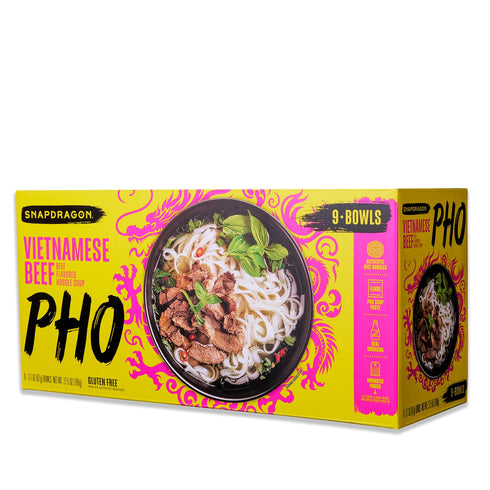 Generic 9 24.1 oz Vietnamese Pho Beef Noodle Soup, Gluten Free, Bowls with Chili Oil