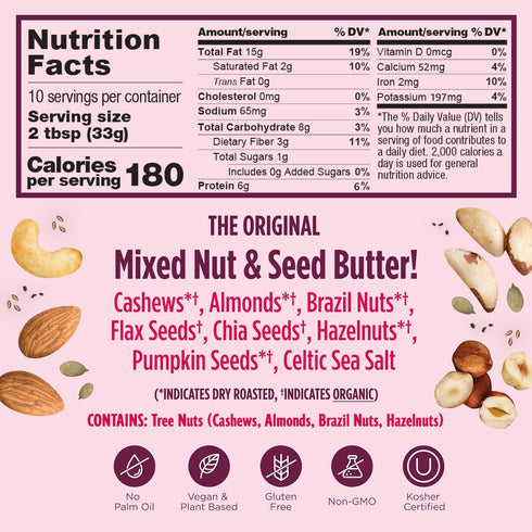 7 12 oz NuttZo Natural Power Fuel Nuts and Seeds Butter, Crunchy, Paleo and Keto Friendly, Peanut and Gluten Free