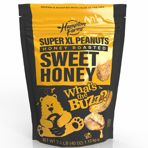 Hampton Farms - Super Extra-Large Sweet Honey Roasted Peanuts 40 oz Resealable