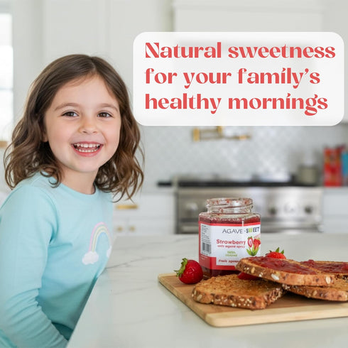 10 oz Agave Sweet Natural Strawberry Fruit Spread Sweetened with Agave Syrup | No Sugar Organic Strawberry Jam | No