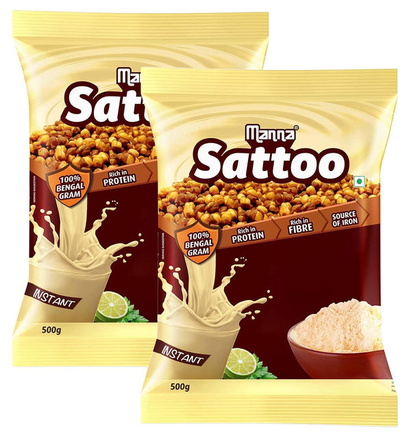 Manna Sattu/Sattoo Drink Mix (Natural) - Indian Protein Mix, High Fibre, Healthy