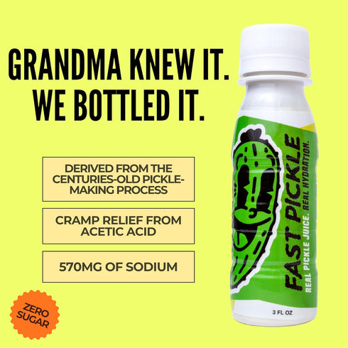 3 Oz, 6 Pack Fast Pickle Juice Pickle Shots For Leg Cramps Relief - Hydration & Electrolyte Support, No Sugar, Natural