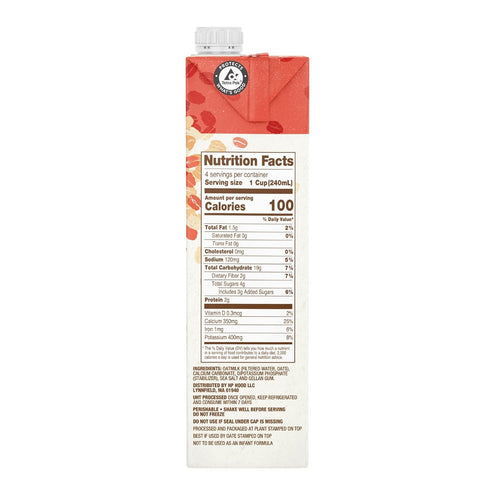 Planet Oat 32 Oz (Pack 6) Oatmilk Without Lactose or Dairy NonGMO, Original, Fl
