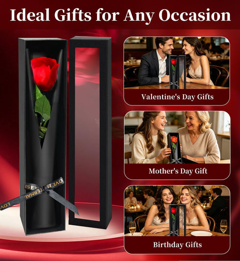5 Preserved Flowers for Delivery,Red Rose Bouquets That Last Years,Birthday Flowers Gifts for Women Mom Grandma Wife