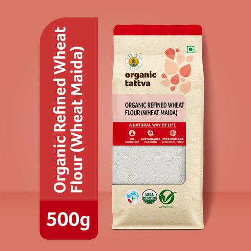 Flour,500g Organic Tattva Organic Wheat Maida USDA Certified
