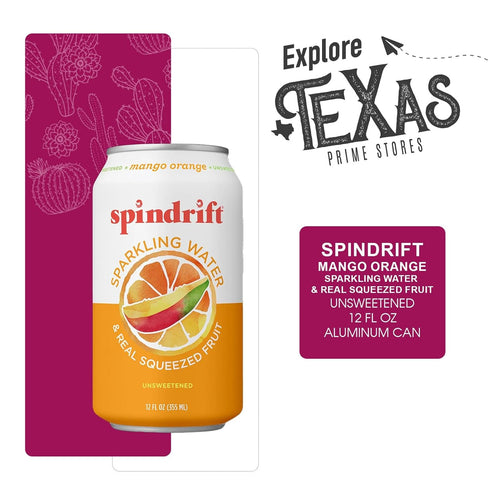 20- Pack 12 oz Spindrift of Mango-Orange Sparkling Water & Real Squeezed Fruit fl Can