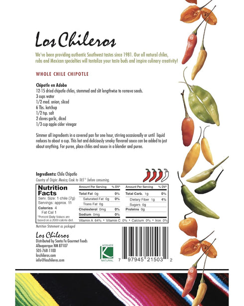 Los Chileros Whole Chile Chipotle, Dark Red, 3 Ounce