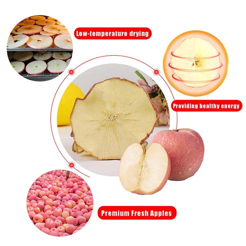 ZCFIKJ 10.58 OZ(300G) 100% Dried Apple Slices Dehydrated Apples - Natural Fruit Snacks,Apple Chips,No Sugar Added