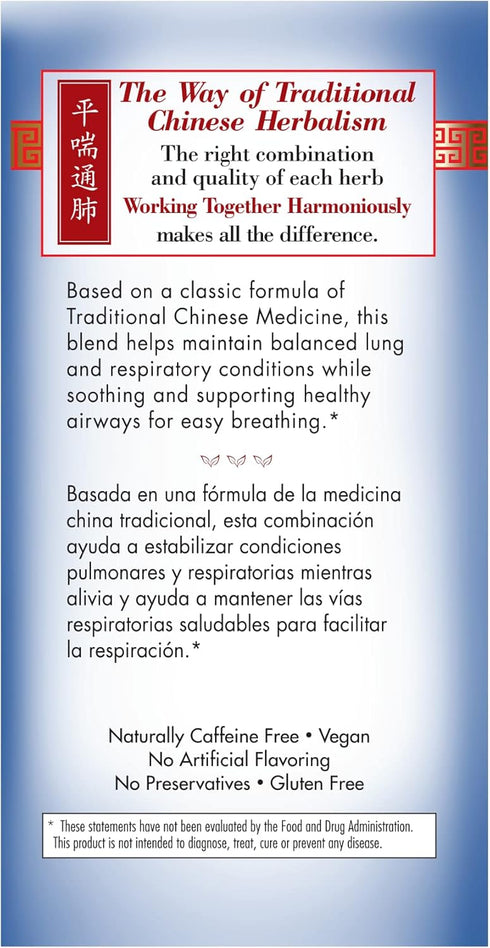 Bravo Tea Lung Soother, Caffeine Free Herbal Tea Bags (20 Count)