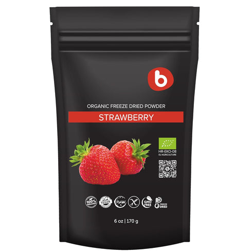 Organic Freeze Dried Strawberry Powder, 6oz, Rich in Fiber for Smoothies, Baking, and Flavoring