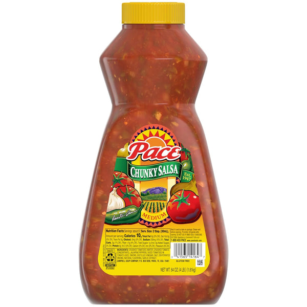Pace Chunky Medium Salsa, Perfect for Taco Night, 64 oz Bottle