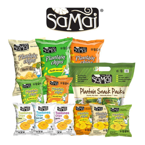 1.2oz (Pack 60) SAMAI Pacific Sea Salt Plantain Chips of - Gluten Free, All Natural, NON-GMO and Kosher