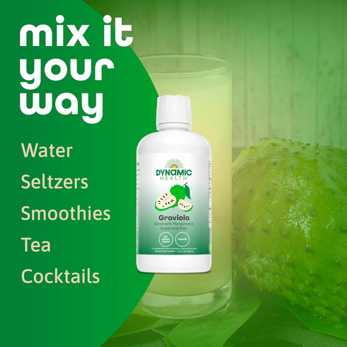 100% Immune 32 oz Dynamic Health Graviola Blend, Mangosteen, Nopal and Aloe, Organic, No Additives, System Support