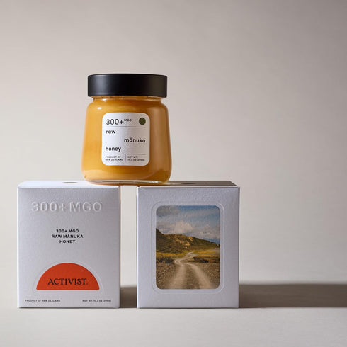 300+MGO (10.2 oz) Packaging ACTIVIST Raw Manuka Honey | Product of New Zealand | Certified Non-GMO | BPA-Free Jar May