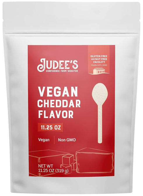 Judee’s Vegan Cheddar Flavor Powder, 11.25oz - Non-GMO, Gluten-Free, Dairy Cheese Alternative