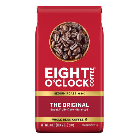 Eight O'Clock Coffee The Original, Medium Roast Whole Bean Coffee, 100% Arabica,
