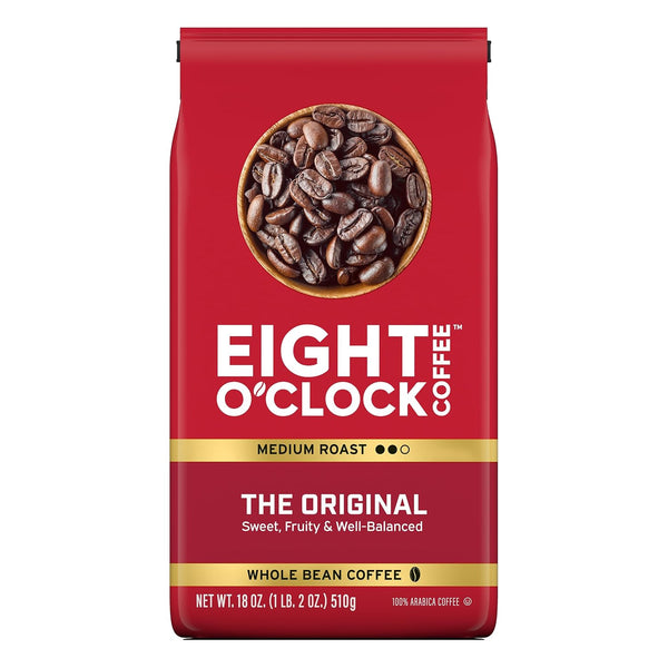 Eight O'Clock Coffee The Original, Medium Roast Whole Bean Coffee, 100% Arabica,