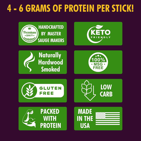 12-Pack Pack Jerky.com Meat Stick Variety - Includes Bonus Pepper Jack Turkey Sticks - Bold Meat & Snack Sticks Sampler