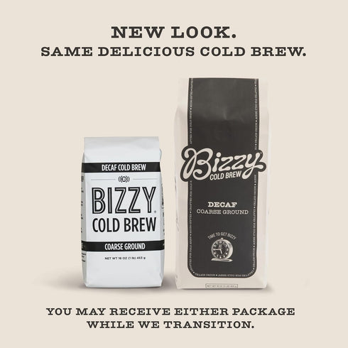 100% 1 LB Bizzy Cold Brew Coffee | Decaf Blend | Water Process | Coarse Ground Coffee | Micro Sifted | Specialty Grade