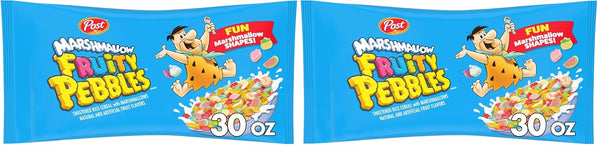 Marshmallow Fruity PEBBLES Breakfast Cereal for Kids, Gluten Free, Made with Sweetened