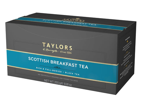 Taylors of Harrogate Scottish Breakfast Black Tea Individually Wrapped Bags, 100 Count
