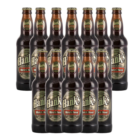 GoDpsMusic Hank's Genuine Gourmet Birch Beer, 12 fl oz Bottles Premium Craft Soda