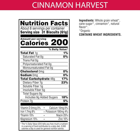 16.3oz (1 Kashi Cold Breakfast Cereal, Vegan, Organic Fiber Cereal, Cinnamon Harvest, Box Box)