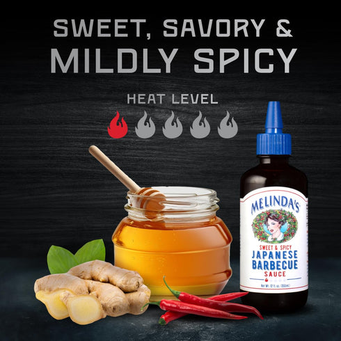 12oz, 1 Pack Melindas Japanese BBQ Sauce - Gourmet Japanese Spicy Sauce and Marinade Made with Soy, Ginger, Garlic, Red