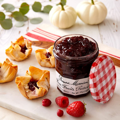 13 oz (Pack 6) Bonne Maman Four Fruit Preserves, Glass Jars of Non-GMO, Made with Simple Ingredients
