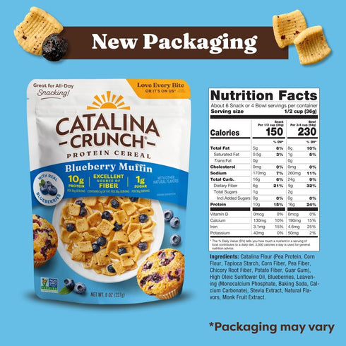 10g 8 oz. (Pack 4) (Packaging Catalina Crunch Protein Cereal - Breakfast Cereal with of Protein, No Added Sugar
