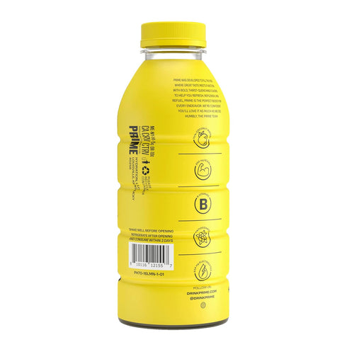 250mg 16.9 Oz, 12 Pack PRIME Hydration LEMONADE, Sports Drinks, Electrolyte Enhanced for Replenishing Fluids, BCAAs, B