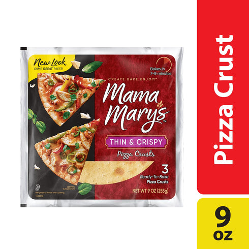 Mama Mary's 7" 3 Count Thin & Crispy Ready to Bake Pizza Crusts