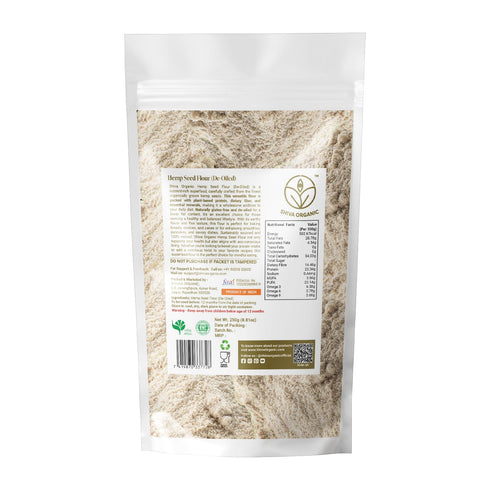 250 (8.81oz) Shiva Organic Hemp Seed Flour, De-Oiled | High-Protein Hemp Flour | Vegan Gluton Free, g