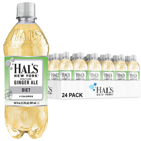 Hal's New York Diet Ginger Ale, 20 Fl Oz Bottles (Pack of 24)