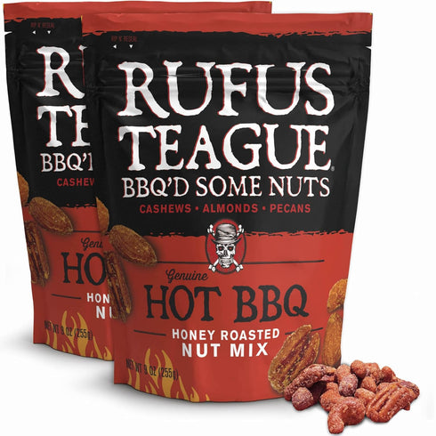 Rufus Teague Hot BBQ Honey Roasted Nuts Mix, Sweet & Spicy Almonds,