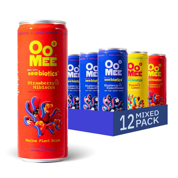 OoMee Prebiotic Drink | Variety Pack| Plant-Based Vegan Beverage with Marine-Sourced Agar