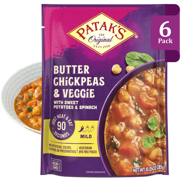 Pataks Butter Chickpeas & Veggies - Vegetarian Ready to Eat Meal -