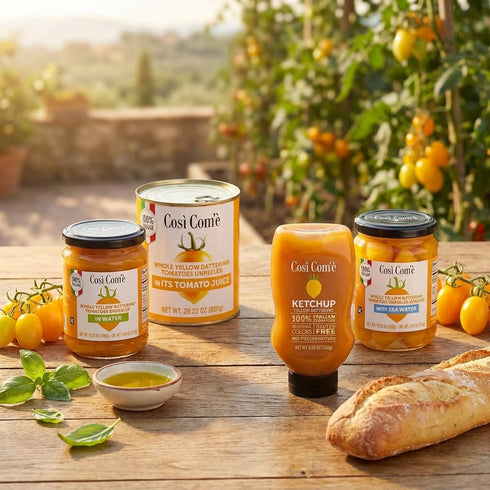 28.22 oz (800g), 100% Yellow Cherry Tomatoes in Puree, Pomodorini, Daterini Italian, Cosi Come