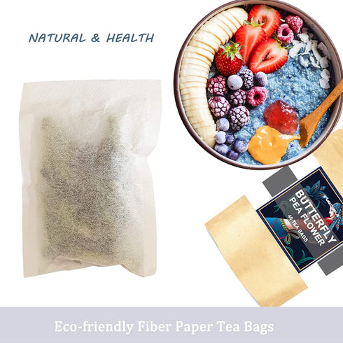 Butterfly Pea Flower Tea Bags, 40 Teabags Premium Dried Blue & Purple Tea, GMO Free, Eco-Conscious