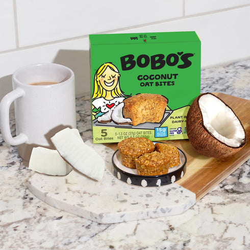(30 Bobo's Coconut Oat Bites, Simple Ingredients, Whole Grain Oats, Plant Based, Non-GMO, Gluten Free Breakfast Bars