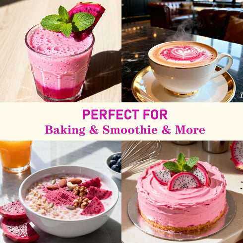 100% 16oz/ 453g Hee Creek Pure Dragon Fruit Powder Freeze Dried Purple Pitaya Source Ultra-Fine Fruit Powder