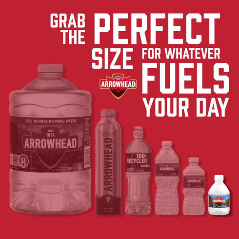 12 Pack 8 Oz Arrowhead Mountain Spring Water Bottles, - Still Bottled Water with Naturally Occurring Minerals