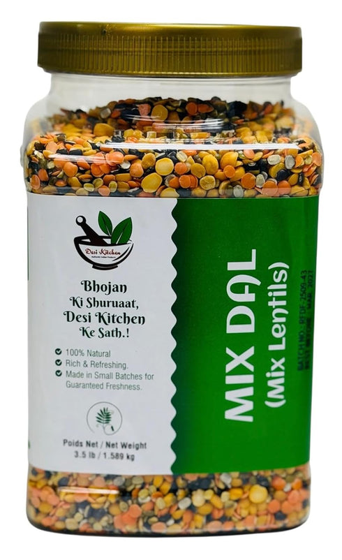 DESI KITCHEN AUTHENTIC INDIAN PRODUCTS Desi Kitchen Mix Dal 3.5lb (1.589 kg) | Mixed Lentils | Premium