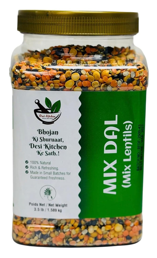 DESI KITCHEN AUTHENTIC INDIAN PRODUCTS Desi Kitchen Mix Dal 3.5lb (1.589 kg) | Mixed Lentils | Premium