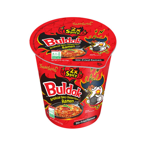 2X (Pack 6) Samyang Buldak Spicy Hot Chicken Stir Fried Cup Noodles