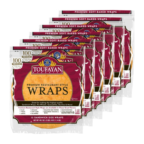 Toufayan Sundried Tomato 12 Sandwich Tortilla Wraps | Wholesale Bulk Foodservice Flatbread
