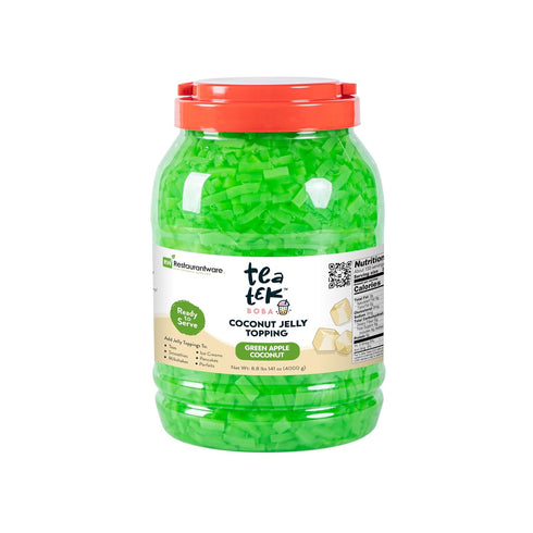 TEA TEK 8.8 1 Count Pound Coconut Jelly Green Apple Coconut Boba Jelly Jars - No Cooking Required, For Various