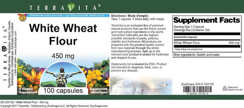 Terravita 450 (100 520152) 3 Pack White Wheat Flour - mg Capsules, ZIN: